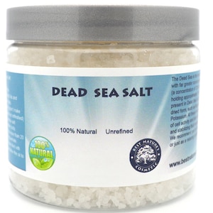 100% Natural Dead Sea Salt. Unrefined.