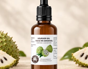 Aceite de semilla de guanábana, prensado en frío, aceite puro de graviola sin refinar.