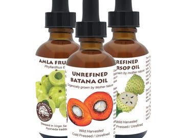 Batana Oil Hair Care Set: Soursop & Amla Oils - Triple Power