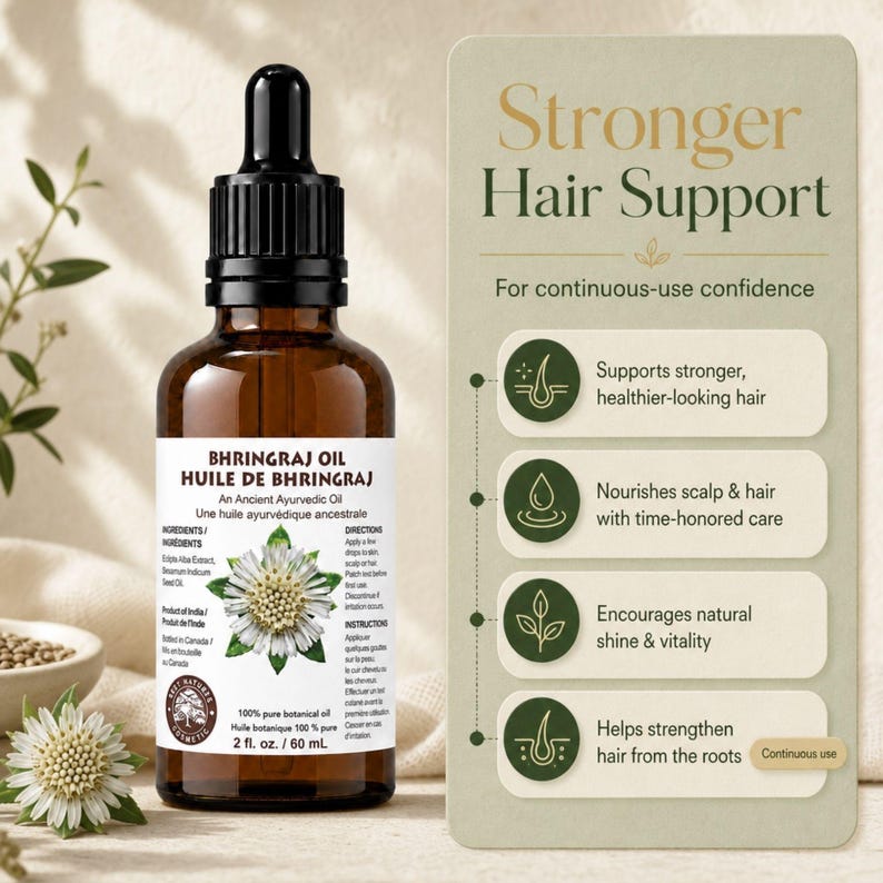 Bhringraj Oil: Ayurvedic Sesame Oil for Hair Growth & Vitality