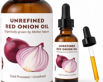 Aceite de cebolla roja sin refinar / Prensado en frío para el cuidado del cabello y el cuero cabelludo.
