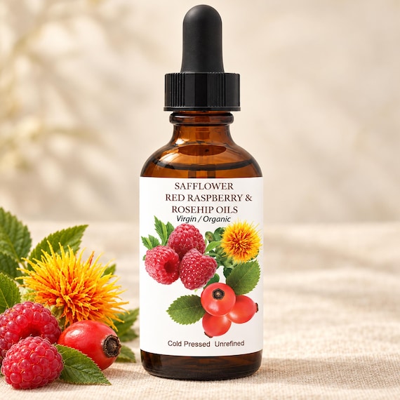 Safflower Rosehip Raspberry Beauty Elixir: Nourishing Skin Serum