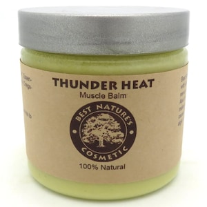 Thunder Heat Muscle Balm - to cool down, reduce burning, gives relaxing uplifted feel to your skin.  5 fl oz / 150 ml.