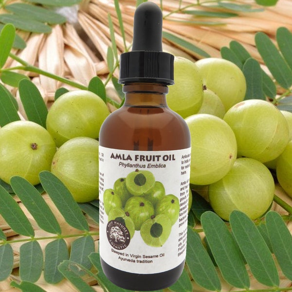 Amla Fruit Oil strengthens hair, reduce premature pigment loss from hair, or greying, stimulate hair growth, reduce hair loss, dandruff ...