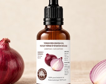 Organic Red Onion Oil for Hair, Cold Pressed Scalp Care, India Origin Cosmetic