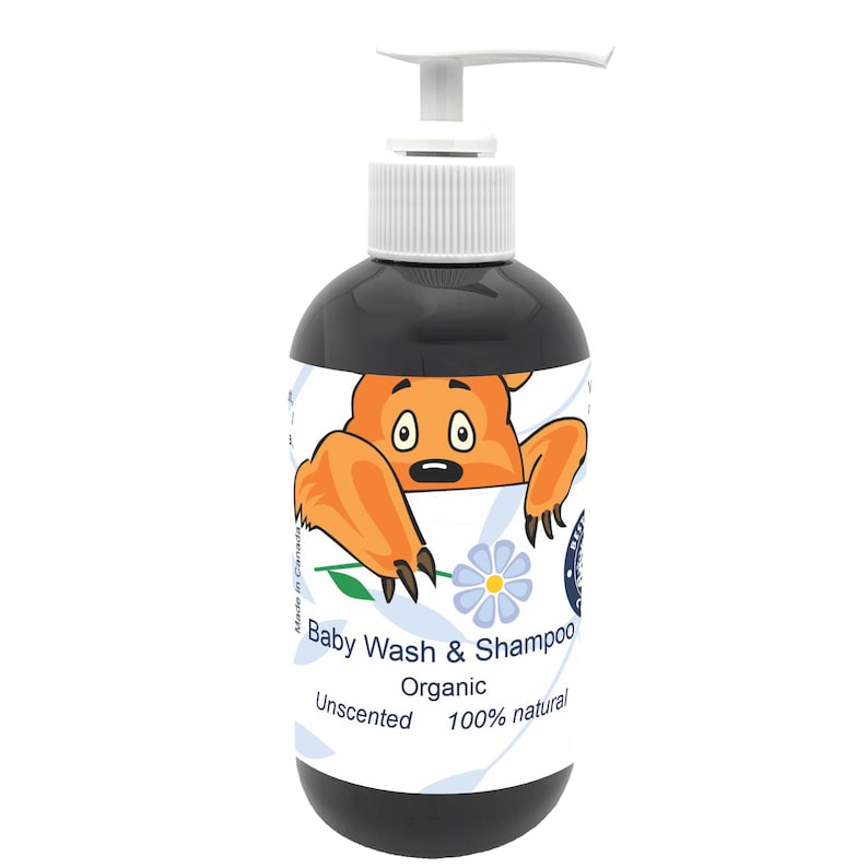 Gel de baño y champú para bebés totalmente naturales: sin SLS, para pieles sensibles (250 ml) imagen 2