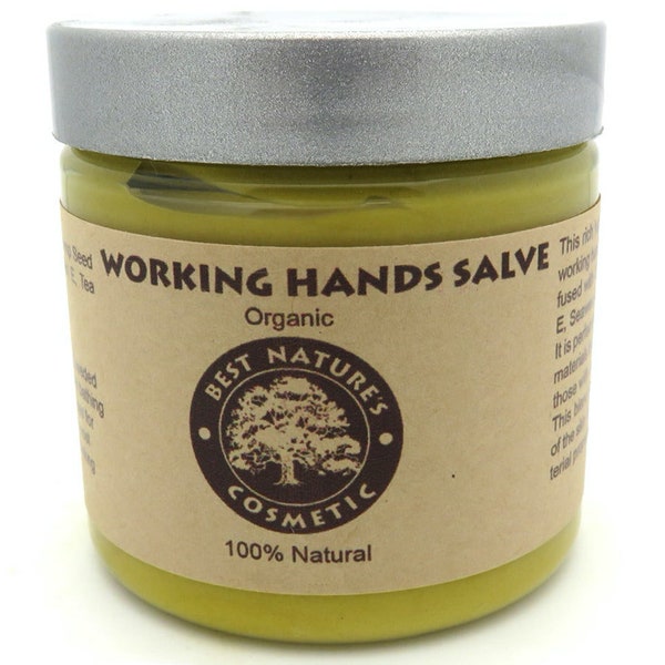 Organic Working Hands Salve for hard working hands, will sooth dry, chapped, calloused working hands... 5 fl oz / 150 ml