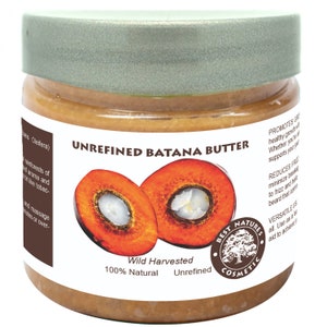 MANTECA DE BATANA sin refinar, pura, hecha a mano y de origen silvestre, fortalece el cabello, restaurando la vitalidad del cabello seco y dañado, reduce la caída del cabello.