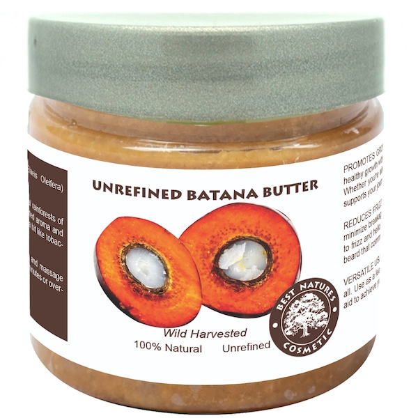 BATANA BUTTER unrefined, pure, hand made and wild crafted, strengthens hair, restoring vitality to dry and damaged hairs, reduce hair loss.