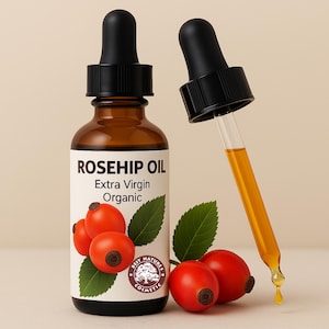 Organic Virgin Rosehip Seed Oil, Cold Pressed Unrefined for Face, Skin, Hair, Nails