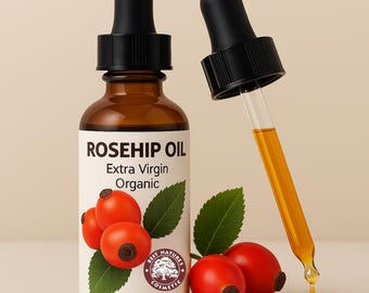 Organic Virgin Rosehip Seed Oil, Cold Pressed Unrefined for Face, Skin, Hair, Nails