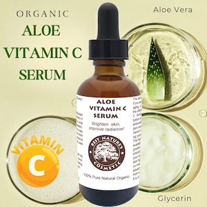 SÉRUM ALOE VITAMINE C - Anti-âge, illumine votre peau, améliore l'éclat. Des soins de la peau naturels et végétaliens pour vous embellir.