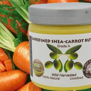 Shea Carrot  Butter  Blend. Unrefined 5oz / 150 ml. Restores and nourishes skin...