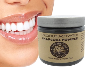 Coconut Activated Charcoal Powder - Natural teeth whitening, detox, or deal with an upset stomach, digestive issue and bloat...