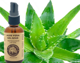 Reiner Aloe Vera Saft zur Verwendung als Tonikum, After Sun Spray, Mischung mit Tonerden, perfekt bei Akne und anderen Hautunreinheiten