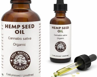 Cold Pressed Unrefined Hemp Seed Oil for Skin and Hair (Canada)