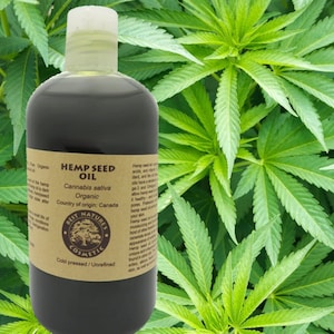 100% Pure Hemp Seed Oil (organic, cold pressed, unrefined)
