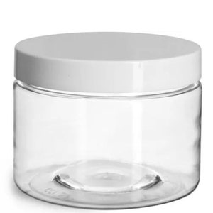 PET Plastic Jars with white lids 8.5oz (250ml)