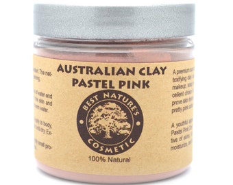 Australian Pastel Pink Clay for stressed, mature skin, helps to refine delicate lines, moisturize, and improve overall texture of the skin.