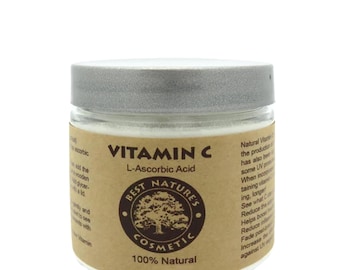 Vitamina C natural en polvo (ácido L-ascórbico) para una piel radiante.