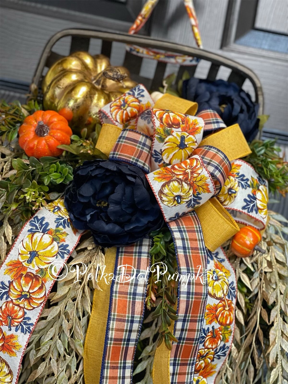 Fall Wreath Tobacco Basket Wreath Fall Wreath Door Decor Etsy