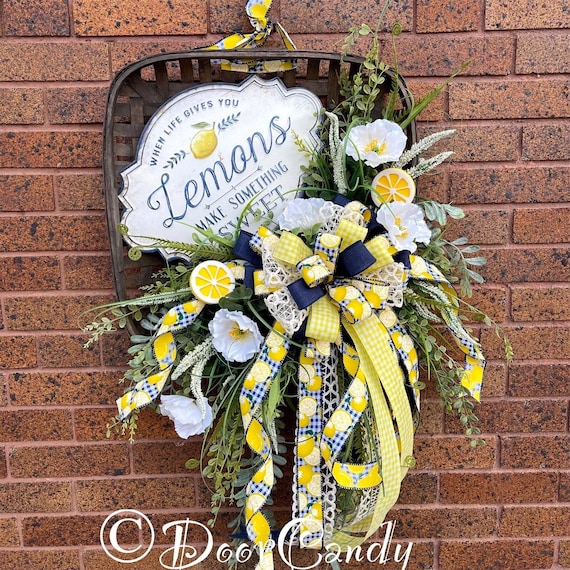Spring Wreath - Wreath - Door Decor - Large Tobacco Basket Wreath - Premium Wreath