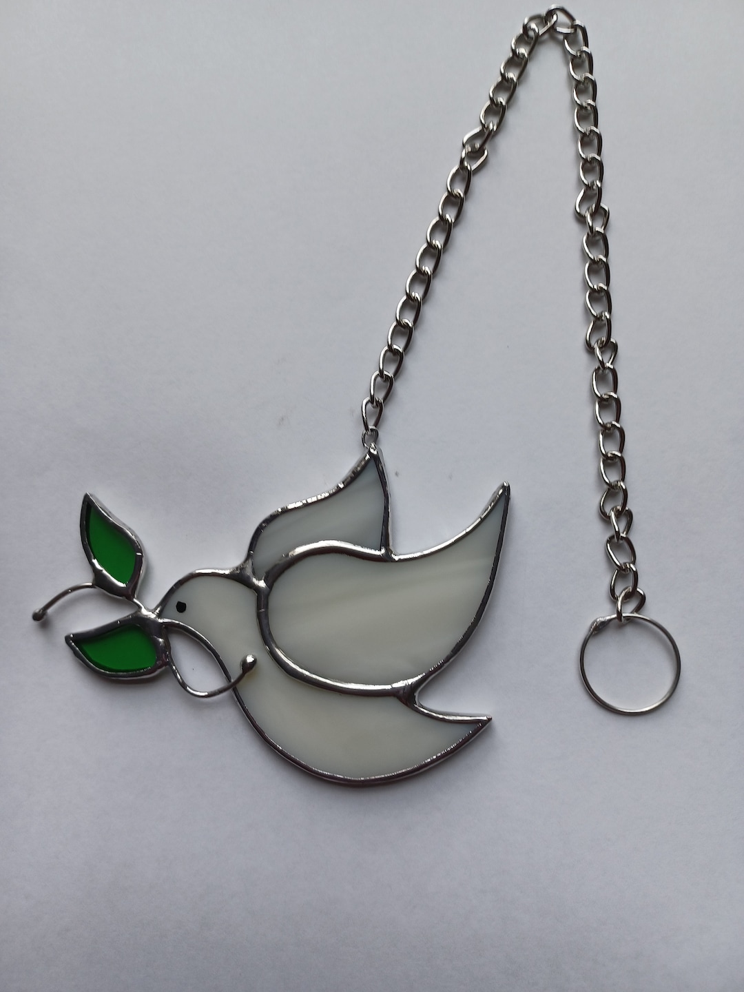 Stained Glass Dove Ornament - Peace Dove With Olive Branch / Nature ...