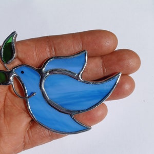 Stained Glass Dove / Dove With Olive Branch / Christmas Gift / Dove of ...