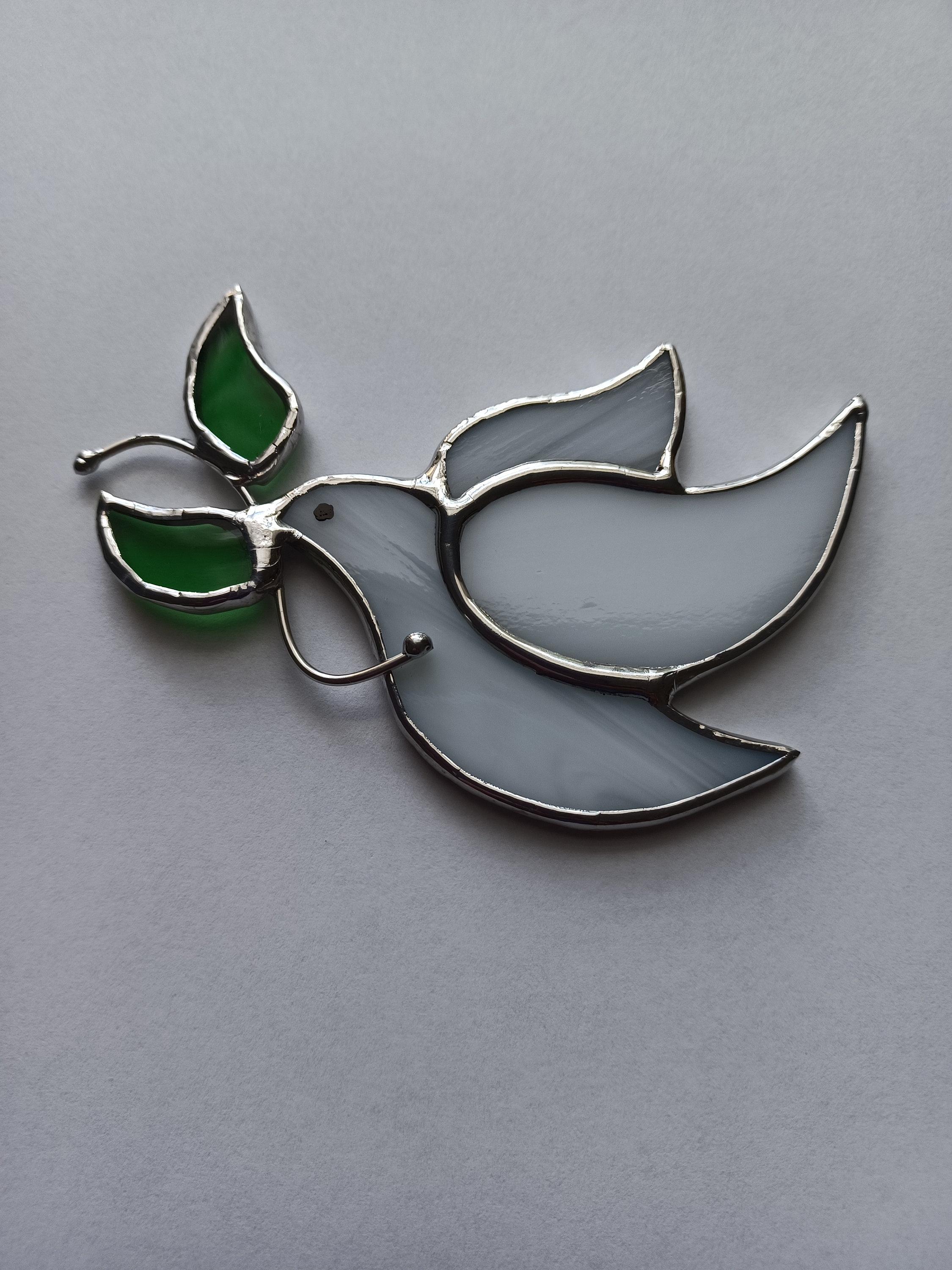 Stained Glass Dove Ornament - Peace Dove With Olive Branch / Nature ...