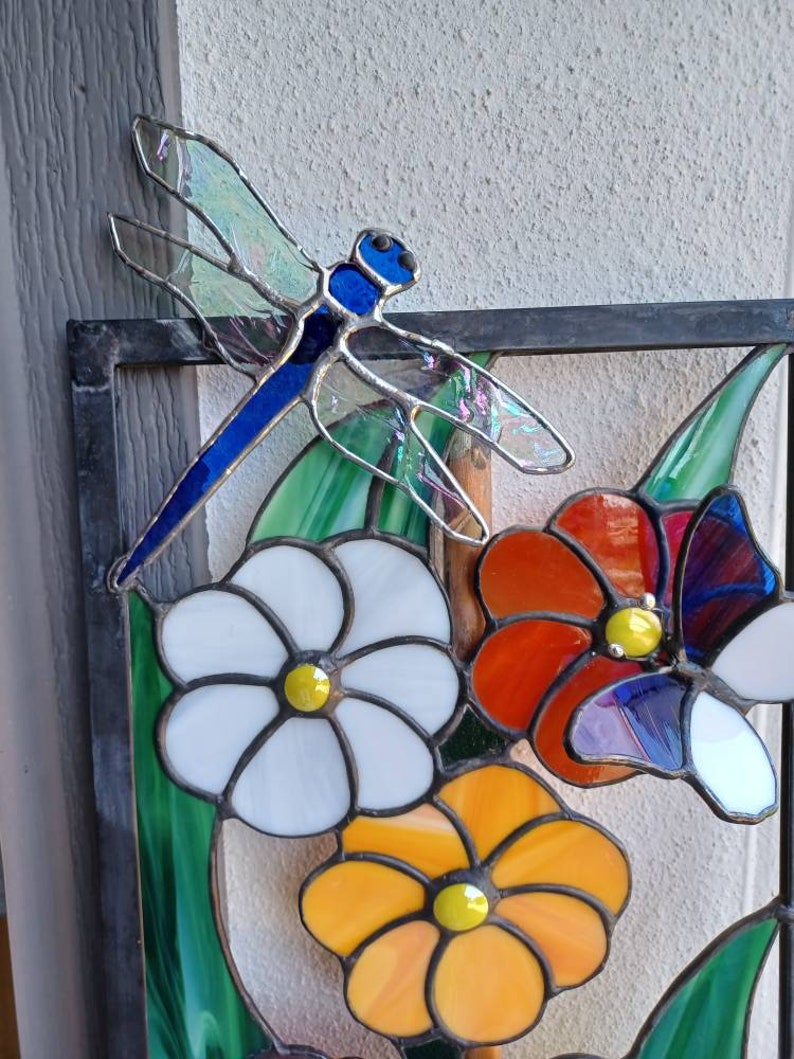Stained Glass Garden Art / Daisy Flowers / Mother's Day Etsy