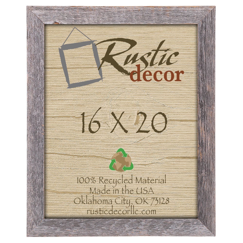 16x20" Corner recycle rustic barnwood barn wood picture frame weathered upcycled 