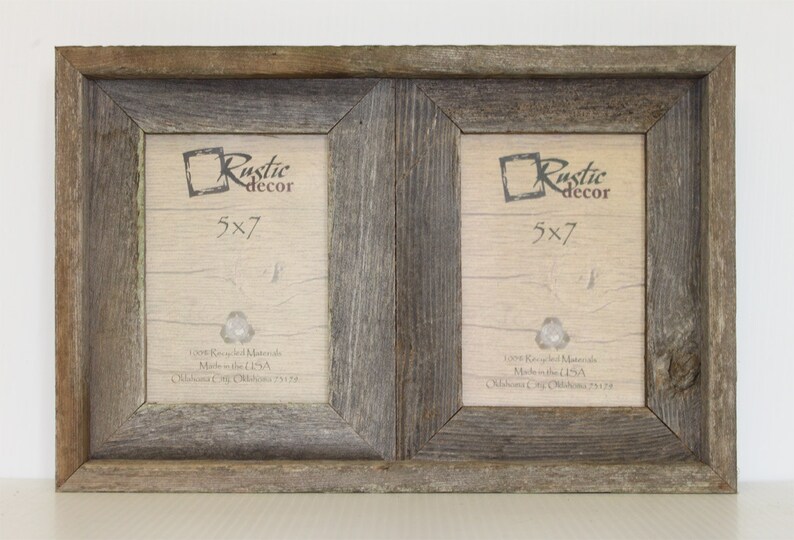 5x7 2 Wide Rustic Barn Wood Double Opening Frame