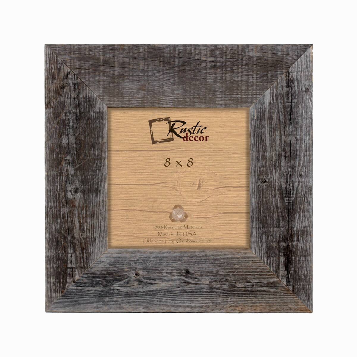 Rustic 8x8 Frame Black Picture Frame Wooden Home Decor Black Wall