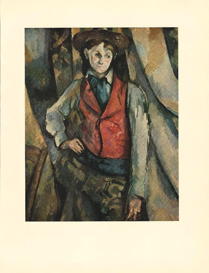 Paul Cezanne Painting boy With Red Vest Actual Etsy