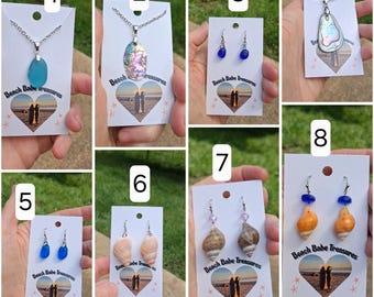 Ocean earings  and necklaces.