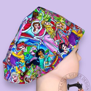 Holiday Princess Euro Scrub Cap | Scrub Cap | Medical Cap | Nurses Cap | Scrub Cap with Buttons | Small Ponytail | Skull Cap