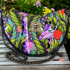 Tula Giraffe Luna Petite Crossbody Bag | Small Crescent Crossbody Bag | Purse | Half Moon Bag | Small Crescent Bag | Gift Shop