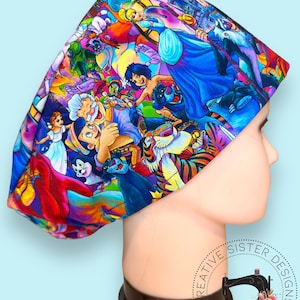 Princess Euro Scrub Cap | Ponytail Scrub Cap | Medical Cap | Nurses Cap | Kids Scrub Cap | Scrub Cap with Buttons | Skull Cap |