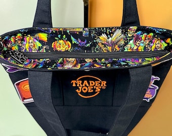 Halloween Witches T. Joe's Upcycled Canvas Mini Tote | Gift Shop