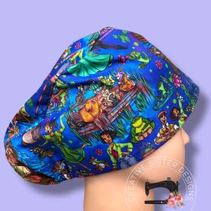Tiana Euro Cap | Fitted Scrub Cap | Medical Cap | Nurses Cap | Scrub Cap with Buttons | Small Ponytail | Not Adjustable | Gift Shop