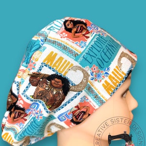 Island Friends Euro Scrub Cap | Scrub Cap | Medical Cap | Nurses Cap | Scrub Cap with Buttons | Small Ponytail |