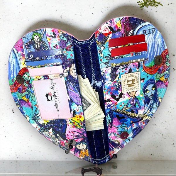 Inspired Lil Heartbreaker Wallet | Heart Shaped Wallet | Snap Wallet