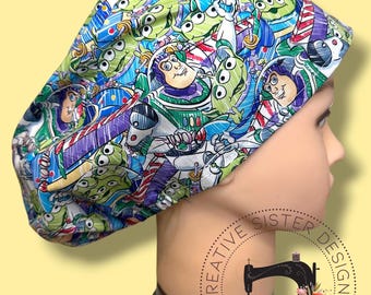 Buzz Euro Scrub Cap | Scrub Cap | Medical Cap | Nurses Cap | Scrub Cap with Buttons | Small Ponytail | T. Story