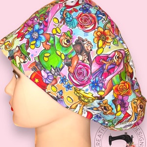 Robin Euro Scrub Cap | Scrub Cap | Medical Cap | Nurses Cap | Scrub Cap with Buttons | Small Ponytail |