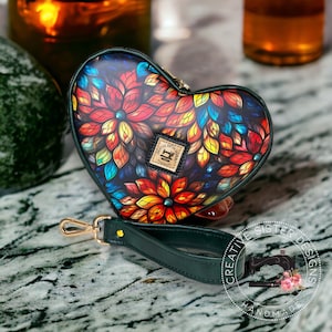 Stained Glass Lil' Heart Breaker Wristlet | Small Heart Breaker Bag | Mini Heart Breaker Bag | Valentines Bag | Heart Bag