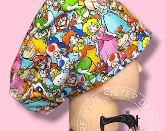Super Friends Fitted Euro Scrub Cap | Scrub Cap | Medical Cap | Nurses Cap | Scrub Cap with Buttons | Small Ponytail | Gift Shop | Brother