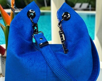 Electric Blue Uptown Swing Slouch Bag | Handbag | Purse | Handmade Purse | Sew Yours | Gift Shop