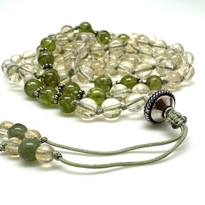 Citrine and Peridot 108 bead Mala, Renewal, Release the past, August Birthstone, Mala Bracelet, Mala necklace