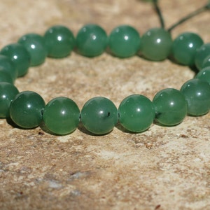 Green Aventurine 10mm Mala Prayer beads with sliding closure, 18 beads, Japa Mala. Prosperity, Positivity, Abundance, Love of others. image 2