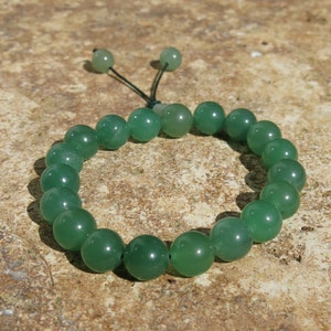 Green Aventurine 10mm Mala Prayer beads with sliding closure, 18 beads, Japa Mala. Prosperity, Positivity, Abundance, Love of others. image 1